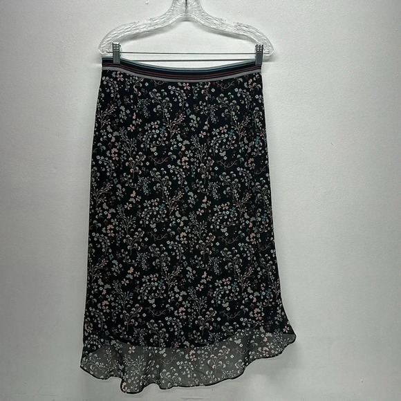 Ted Baker Skirt Kassiia Midi Faux Wrap Ruffled Floral Print Black Size 8 - 10 - Picture 8 of 12